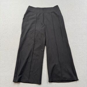 FIG Baggy Pants Womens Small Black High Rise Ankle Zip Cropped Athleisure Travel